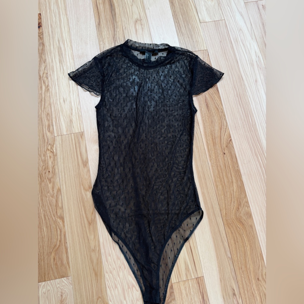 Forever 21 Black pin dot bodysuit